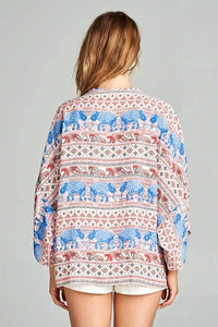 ELEPHANT PRINT KIMONO