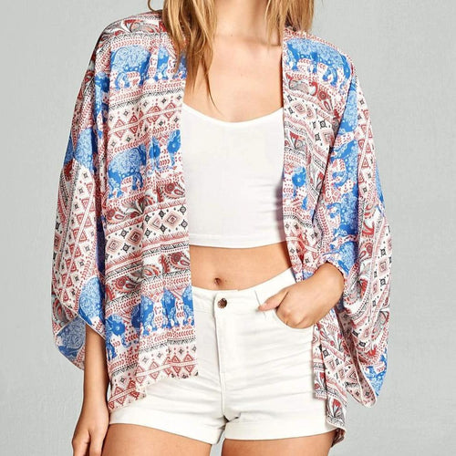 ELEPHANT PRINT KIMONO