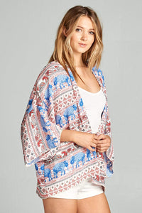 ELEPHANT PRINT KIMONO