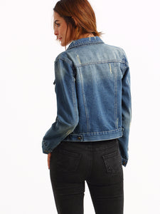 Dual Flap Pocket Stone Denim