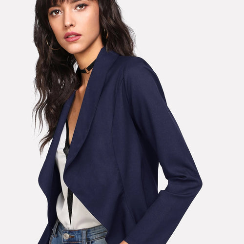 Shawl Collar Open Front Blazer