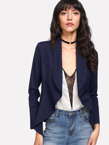 Shawl Collar Open Front Blazer