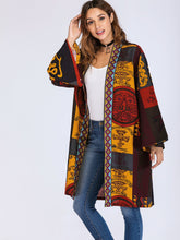 Load image into Gallery viewer, Graphic Print Open Front Coat