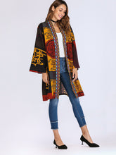 Load image into Gallery viewer, Graphic Print Open Front Coat