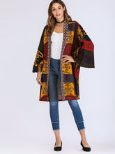 Load image into Gallery viewer, Graphic Print Open Front Coat