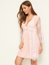 Load image into Gallery viewer, Floral Lace Cami Dress With Sheer Robe