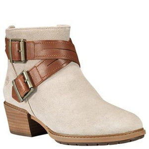 Ankle Heels Boots Women's Buckle Design Zipper