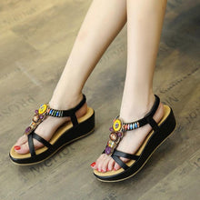 Load image into Gallery viewer, Fashion Women Middle Heel Sandals Sandals Vintage