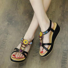 Load image into Gallery viewer, Fashion Women Middle Heel Sandals Sandals Vintage