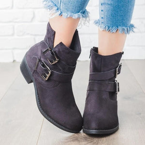 Ankle Boots Women Platform High Heels Buckle