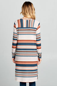 LONG SLEEVE STRIPED CARDIGAN